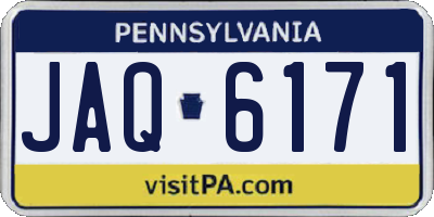 PA license plate JAQ6171