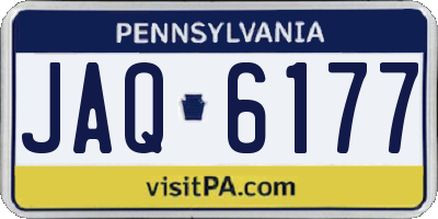 PA license plate JAQ6177