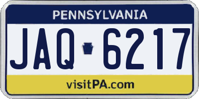 PA license plate JAQ6217