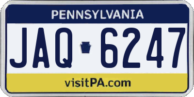 PA license plate JAQ6247