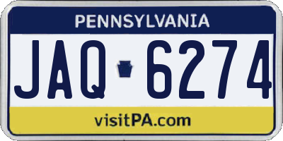 PA license plate JAQ6274