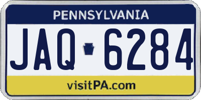 PA license plate JAQ6284