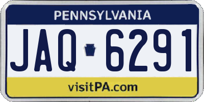 PA license plate JAQ6291