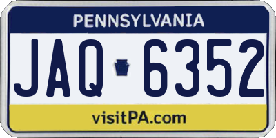 PA license plate JAQ6352