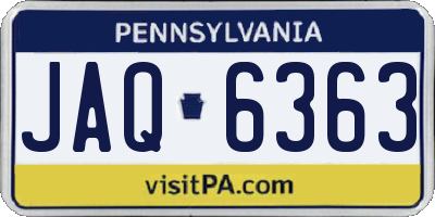 PA license plate JAQ6363