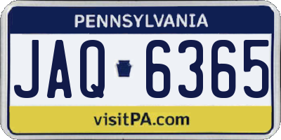 PA license plate JAQ6365