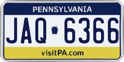 PA license plate JAQ6366