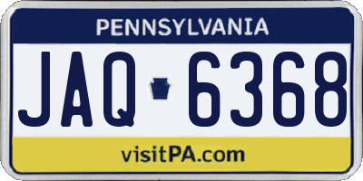 PA license plate JAQ6368