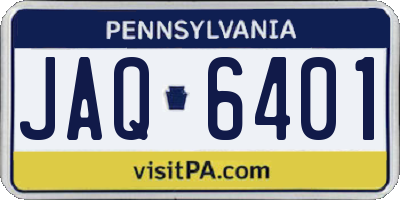 PA license plate JAQ6401