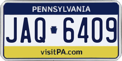 PA license plate JAQ6409