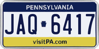 PA license plate JAQ6417