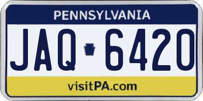 PA license plate JAQ6420