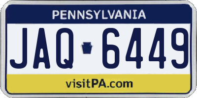 PA license plate JAQ6449