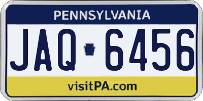 PA license plate JAQ6456