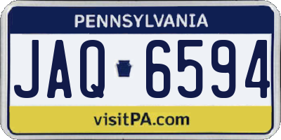 PA license plate JAQ6594