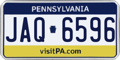 PA license plate JAQ6596