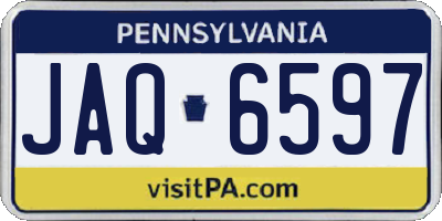 PA license plate JAQ6597