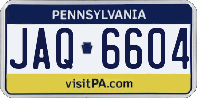 PA license plate JAQ6604