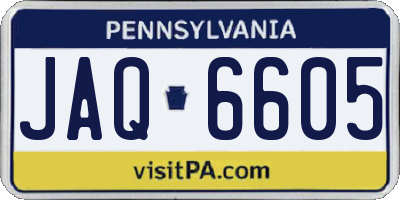 PA license plate JAQ6605