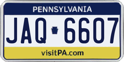 PA license plate JAQ6607