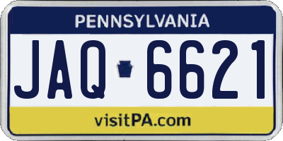 PA license plate JAQ6621