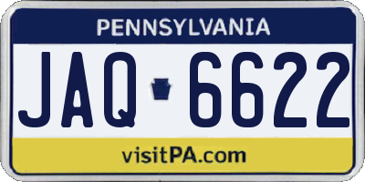 PA license plate JAQ6622