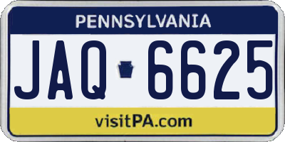 PA license plate JAQ6625