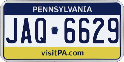 PA license plate JAQ6629