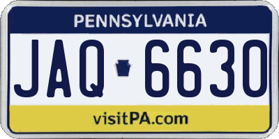PA license plate JAQ6630