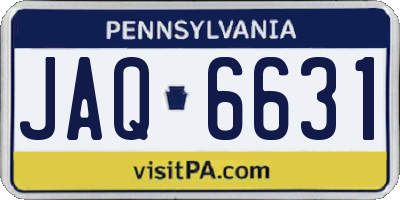 PA license plate JAQ6631