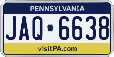 PA license plate JAQ6638