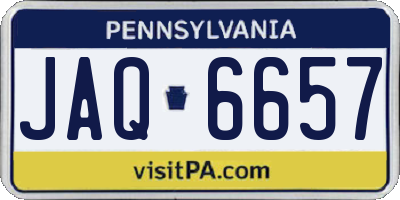 PA license plate JAQ6657