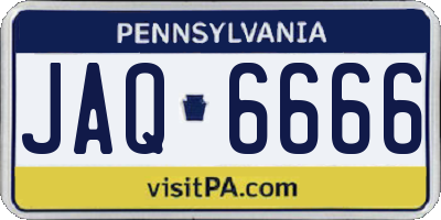 PA license plate JAQ6666