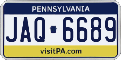 PA license plate JAQ6689