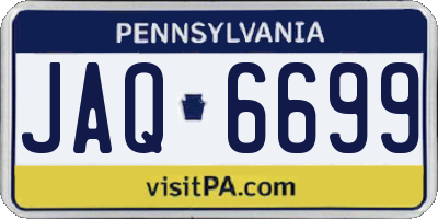PA license plate JAQ6699