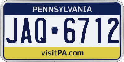 PA license plate JAQ6712