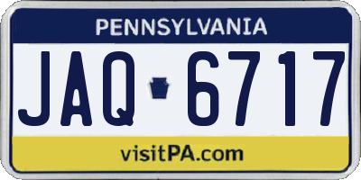 PA license plate JAQ6717