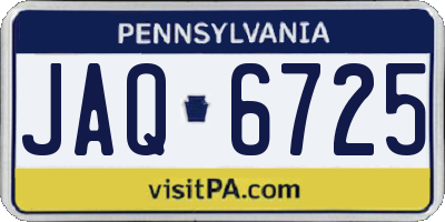 PA license plate JAQ6725