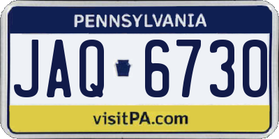 PA license plate JAQ6730