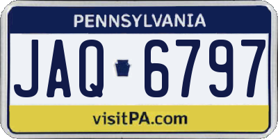 PA license plate JAQ6797