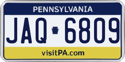 PA license plate JAQ6809