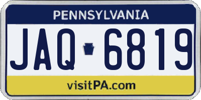 PA license plate JAQ6819