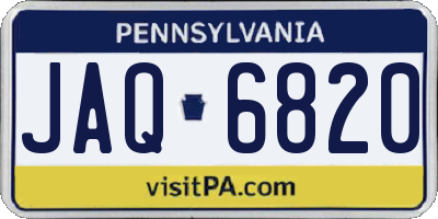 PA license plate JAQ6820