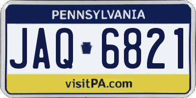 PA license plate JAQ6821