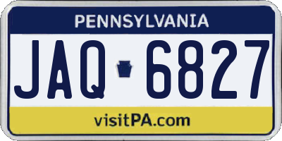 PA license plate JAQ6827