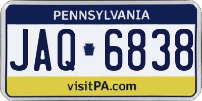 PA license plate JAQ6838