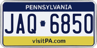 PA license plate JAQ6850