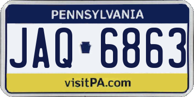 PA license plate JAQ6863