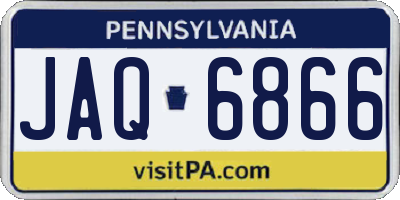 PA license plate JAQ6866