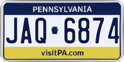 PA license plate JAQ6874